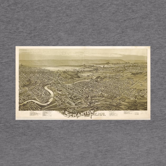 Vintage Pictorial Map of Scranton PA (1890) by Bravuramedia